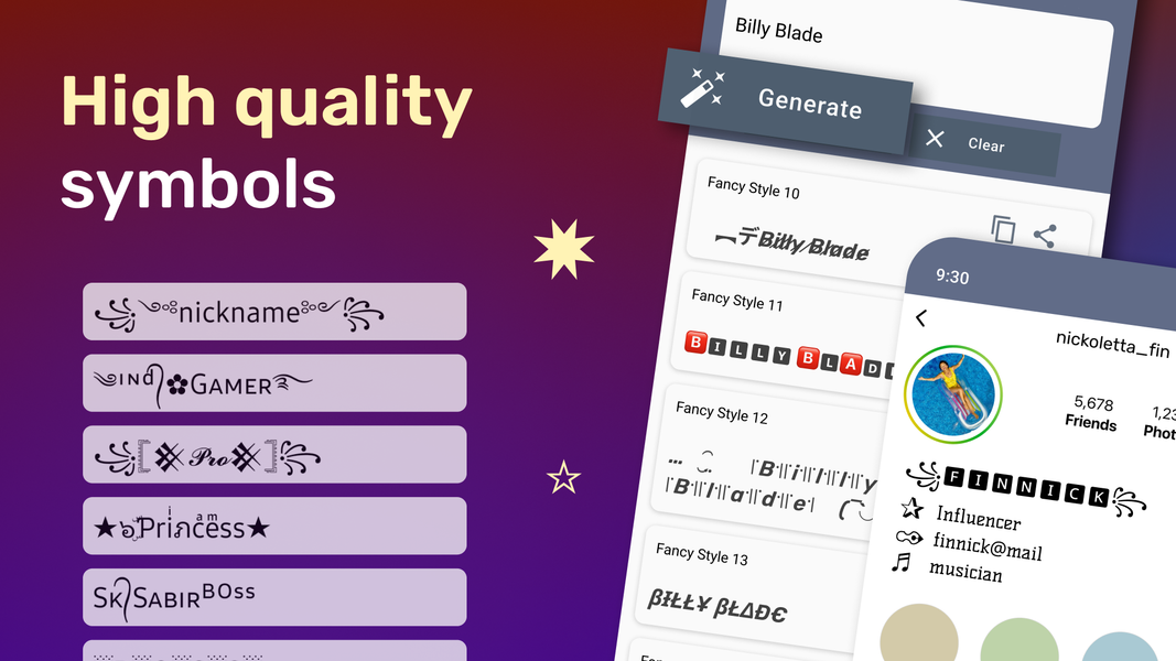 Aesthetic Symbols - Fancy Text - عکس برنامه موبایلی اندروید