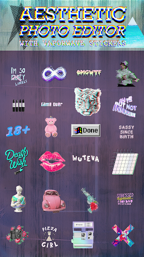 Aesthetic Photo Editor With Vaporwave Stickers - عکس برنامه موبایلی اندروید