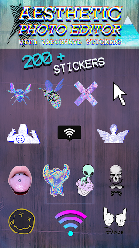 Aesthetic Photo Editor With Vaporwave Stickers - عکس برنامه موبایلی اندروید