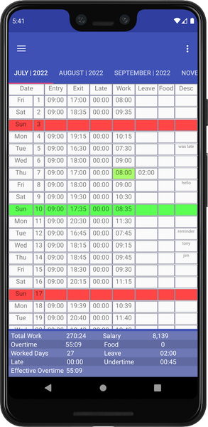 Timesheet Pro - عکس برنامه موبایلی اندروید