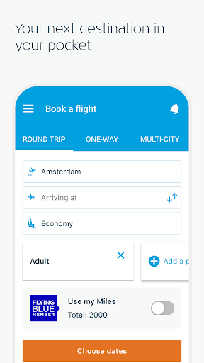 KLM - Book a flight - Image screenshot of android app