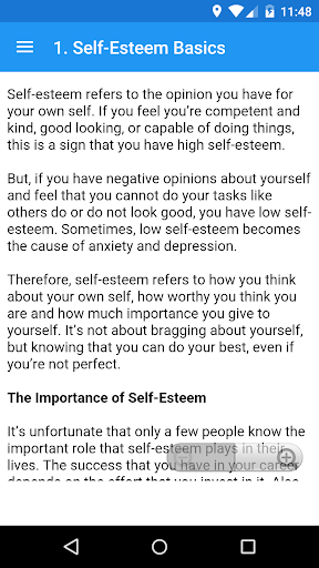 How to Build Self Esteem - Image screenshot of android app