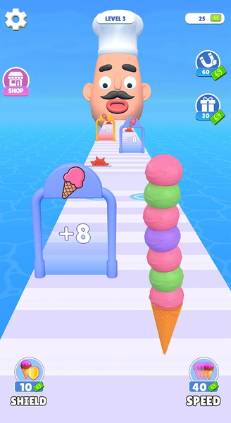 Stacky Ice Cream Runner - Gameplay image of android game
