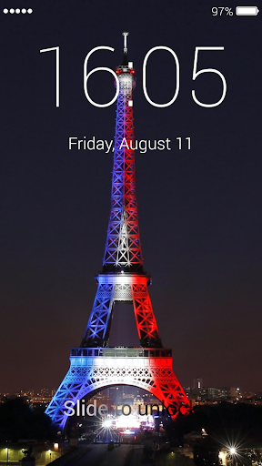 Paris Eiffel Tower Lock Screen - عکس برنامه موبایلی اندروید