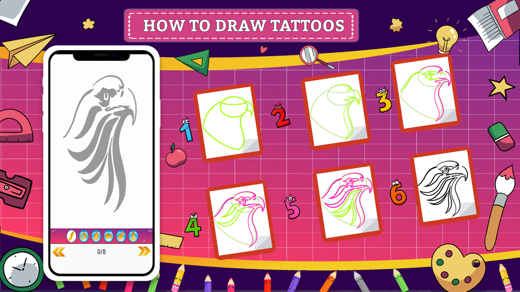 How to Draw Tattoos Step by St - Image screenshot of android app