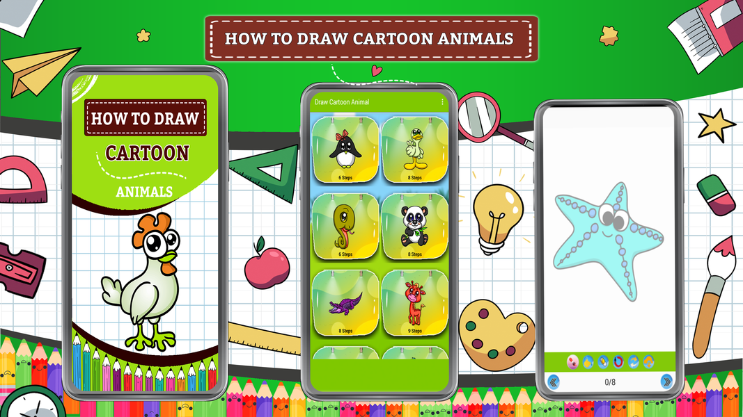 How to Draw Cartoon Animals - عکس برنامه موبایلی اندروید