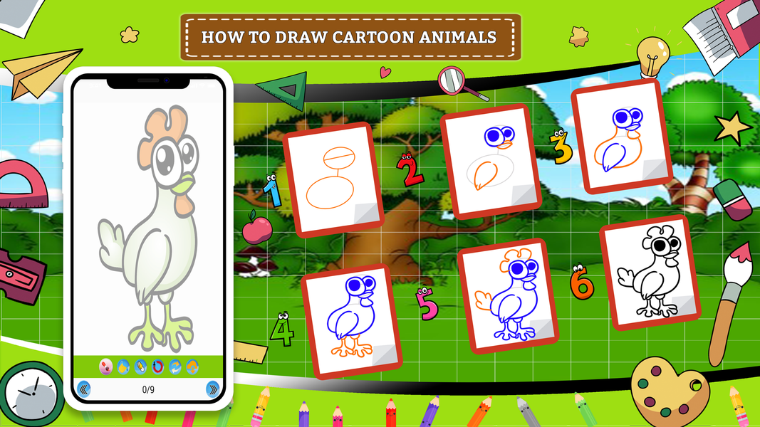 How to Draw Cartoon Animals - عکس برنامه موبایلی اندروید