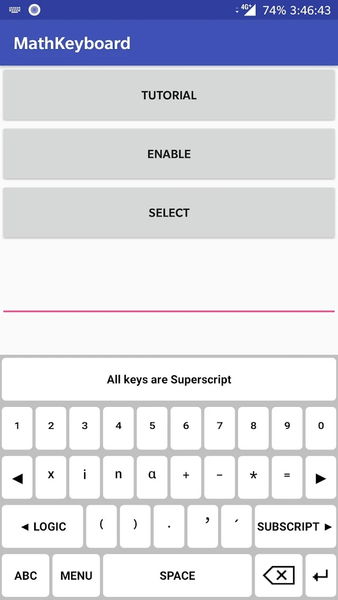 MathKeyboard - Image screenshot of android app