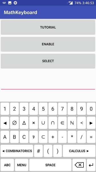 MathKeyboard - Image screenshot of android app