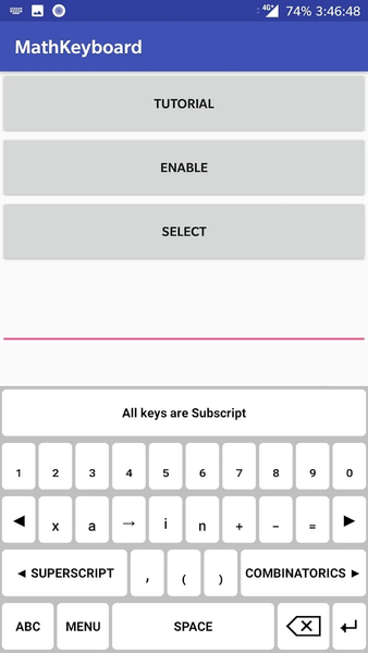 MathKeyboard - Image screenshot of android app