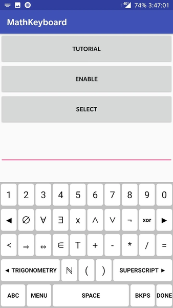 MathKeyboard - Image screenshot of android app