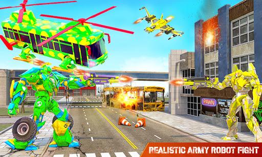 Fly Army Bus Robot Helicopter - Image screenshot of android app