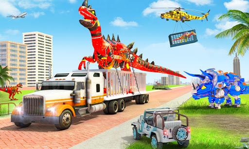 Dino Robot Transport Truck Sim - Image screenshot of android app