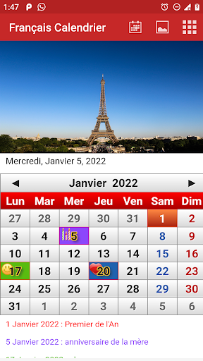 Français Calendrier 2024 - Image screenshot of android app