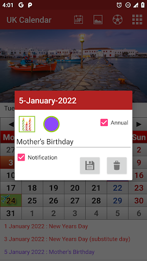 UK Calendar - Image screenshot of android app