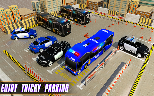 Multi Level Police Bus Parking : Car Driving Sim - Gameplay image of android game