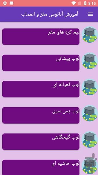 آموزش آناتومی مغز و اعصاب - عکس برنامه موبایلی اندروید