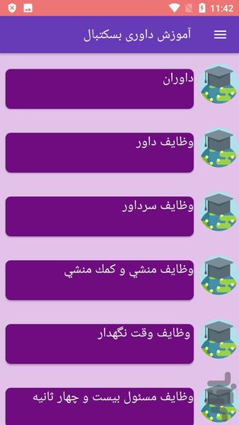 آموزش داوری بسکتبال - عکس برنامه موبایلی اندروید