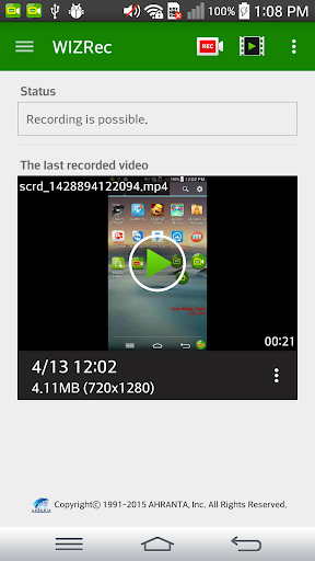 WIZRec - Screen Recorder - Image screenshot of android app