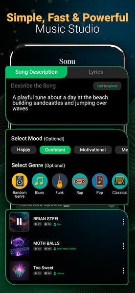 Ai Song & Music Maker - Sonu - عکس برنامه موبایلی اندروید