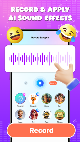 Voice changer - Funny AI Voice - عکس برنامه موبایلی اندروید