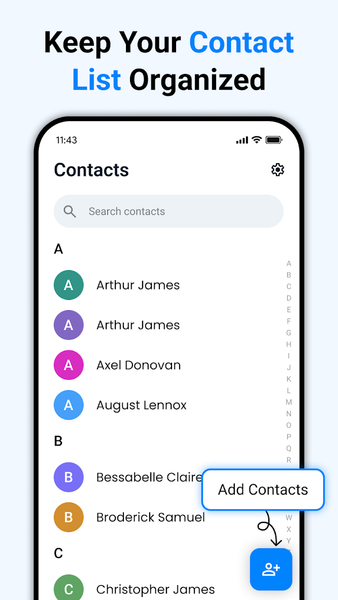 Contacts - عکس برنامه موبایلی اندروید