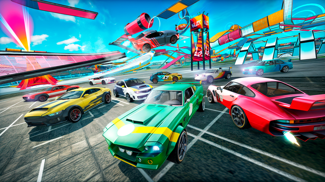 Extreme Car Driving Stunts - Gameplay image of android game