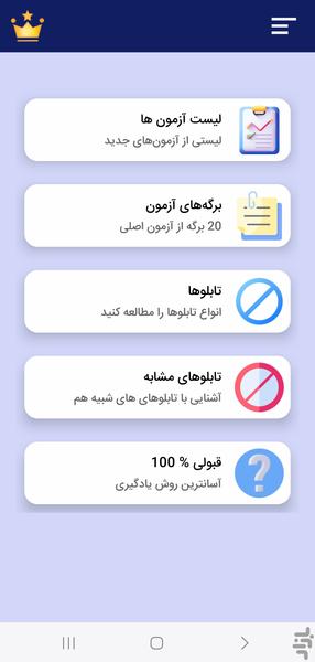 سوالات ازمون ایین نامه رانندگی ۱۴۰۳ - عکس برنامه موبایلی اندروید