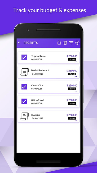 Easy Receipt Expense Tracker - Image screenshot of android app