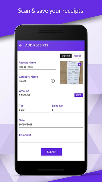 Easy Receipt Expense Tracker - Image screenshot of android app