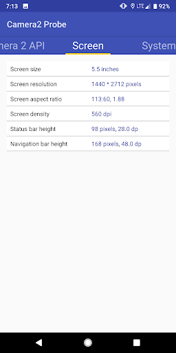 Camera2 API Probe - Image screenshot of android app