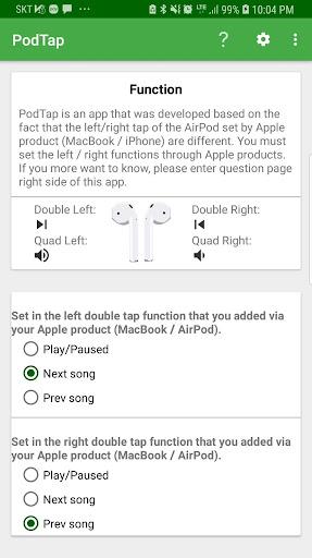 PodTap (Using airpod tap event on your android) - عکس برنامه موبایلی اندروید