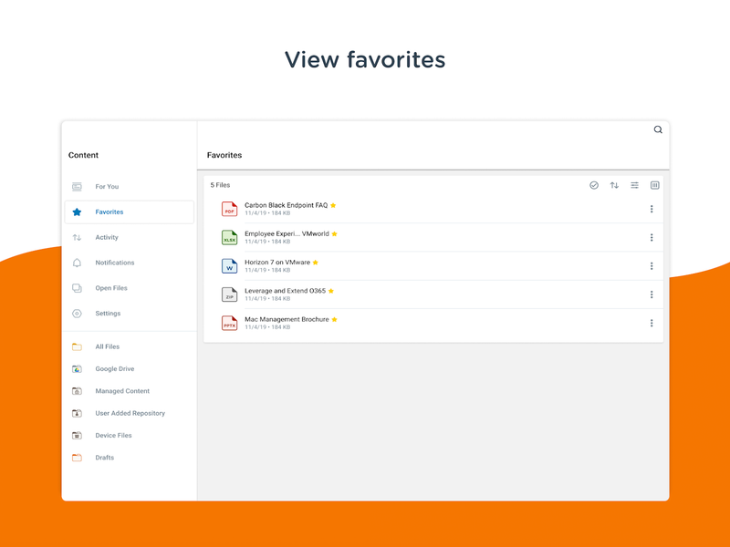 Content - Workspace ONE - عکس برنامه موبایلی اندروید