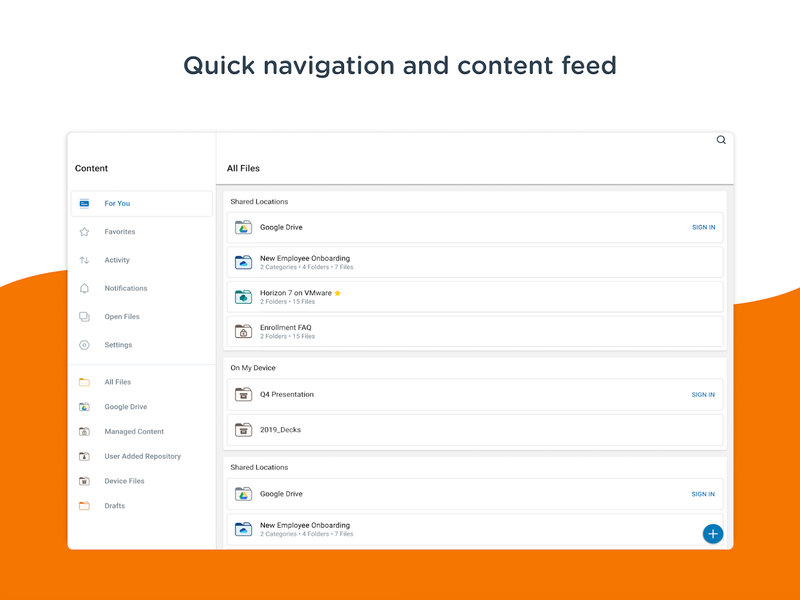 Content - Workspace ONE - عکس برنامه موبایلی اندروید