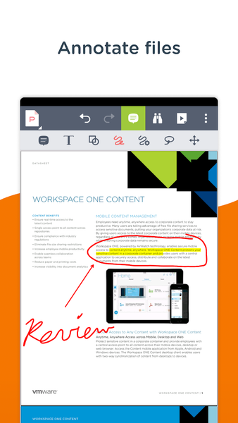 Content - Workspace ONE - عکس برنامه موبایلی اندروید