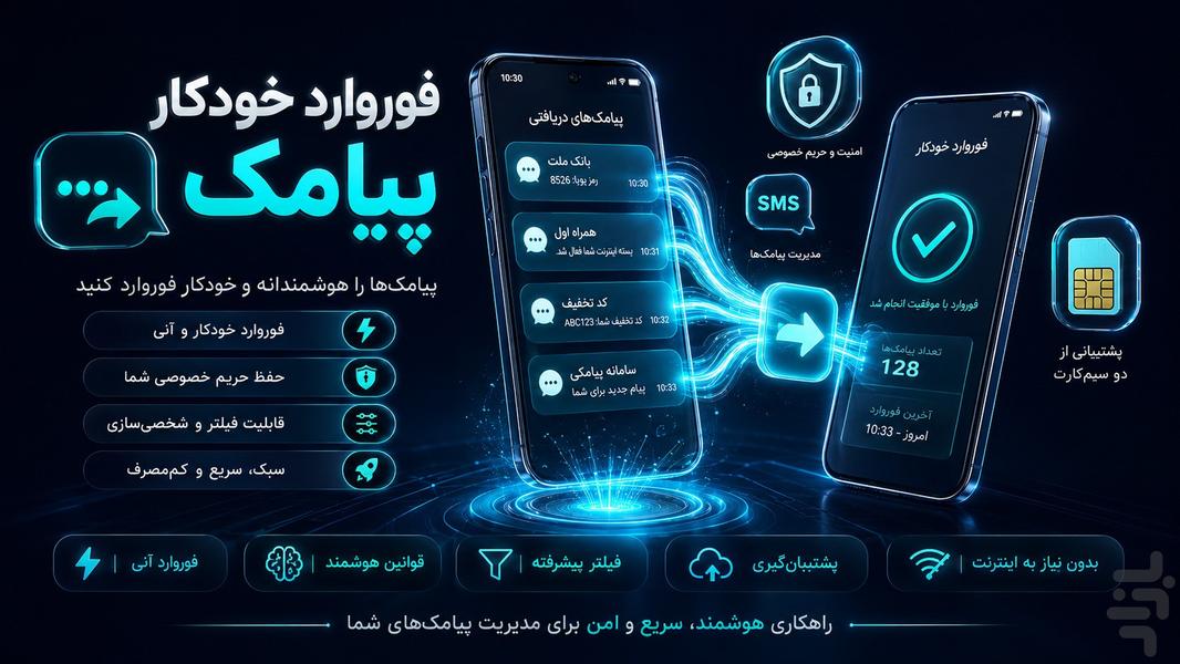 فوروارد خودکار پیامک - عکس برنامه موبایلی اندروید