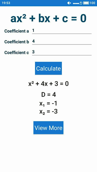 Quadratic equation solver - عکس برنامه موبایلی اندروید