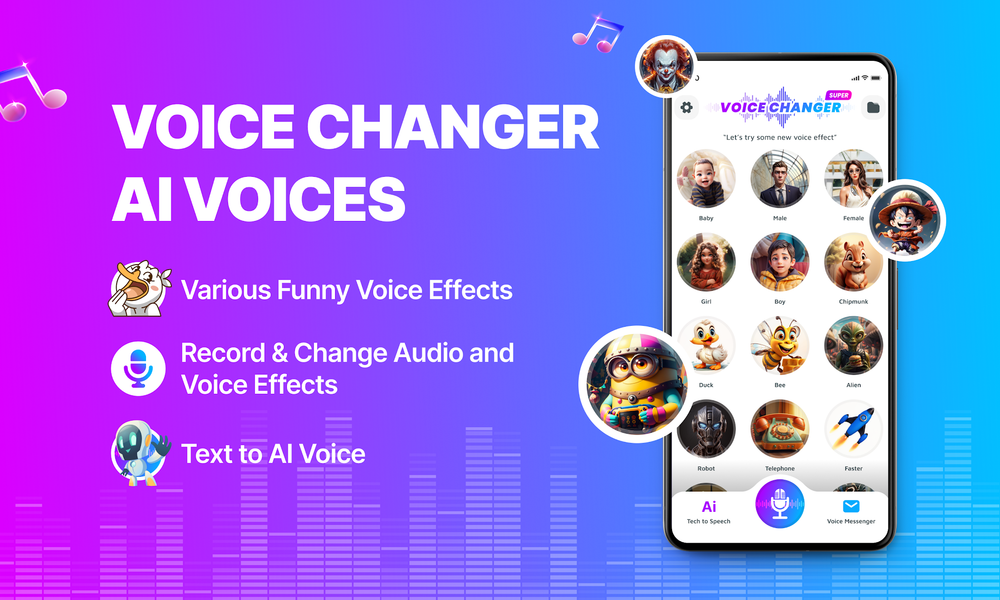 Voice Changer - Voice Effects - عکس برنامه موبایلی اندروید