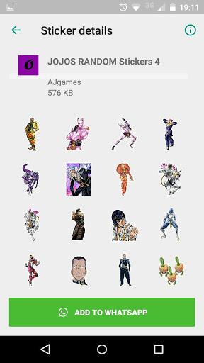 Jojo's Stickers Whatsapp - Image screenshot of android app