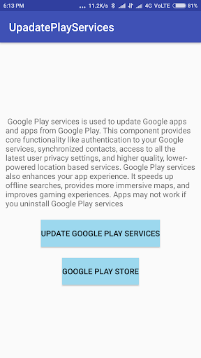 UpdatePlayServices - عکس برنامه موبایلی اندروید