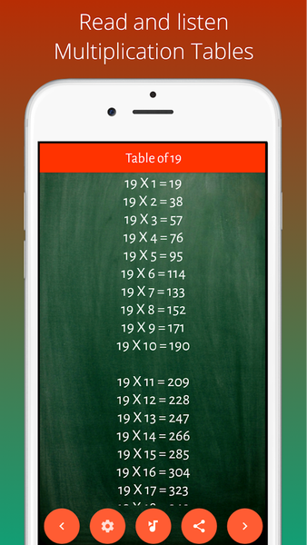 Multiplication Tables & Quiz - Image screenshot of android app