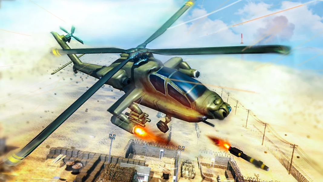 Gunship Helicopter War game - Gameplay image of android game