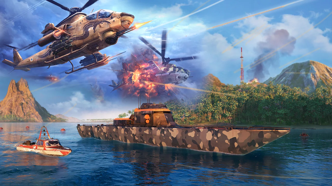 Gunship Helicopter War game - Gameplay image of android game