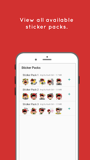 Ang Ku Kueh Girl WA Stickers - Image screenshot of android app