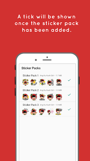 Ang Ku Kueh Girl WA Stickers - Image screenshot of android app