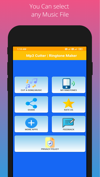 Mp۳ Cutter and Ringtone Maker - عکس برنامه موبایلی اندروید
