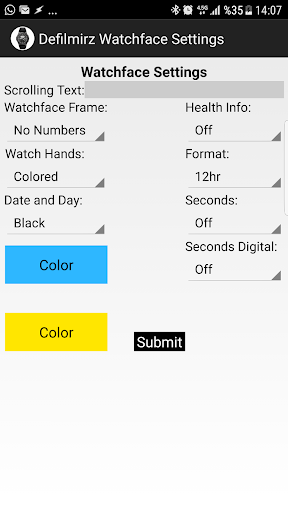 Defilmirz Watchface Settings - عکس برنامه موبایلی اندروید