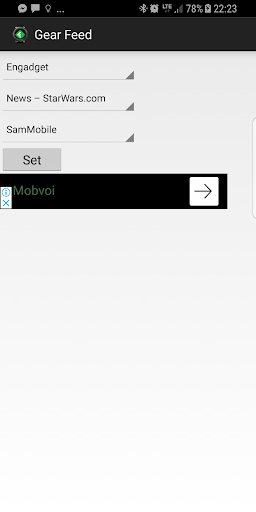 Gear Feed Settings for Wear - Image screenshot of android app