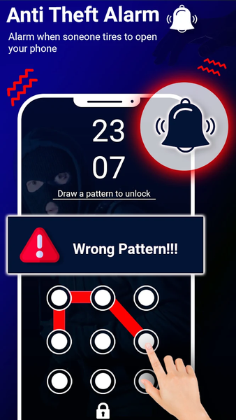 Alarm on Wrong Pattern - Image screenshot of android app