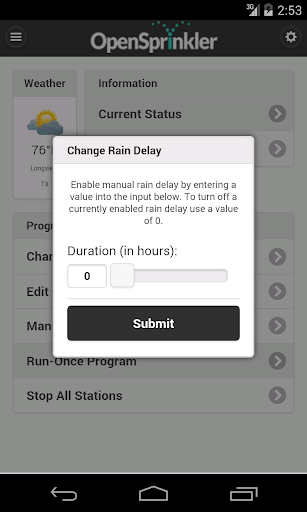 OpenSprinkler - عکس برنامه موبایلی اندروید